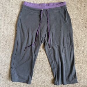 Gray and Purple Capris